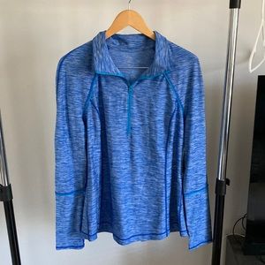 Blue athletic wear stretchy long sleeve